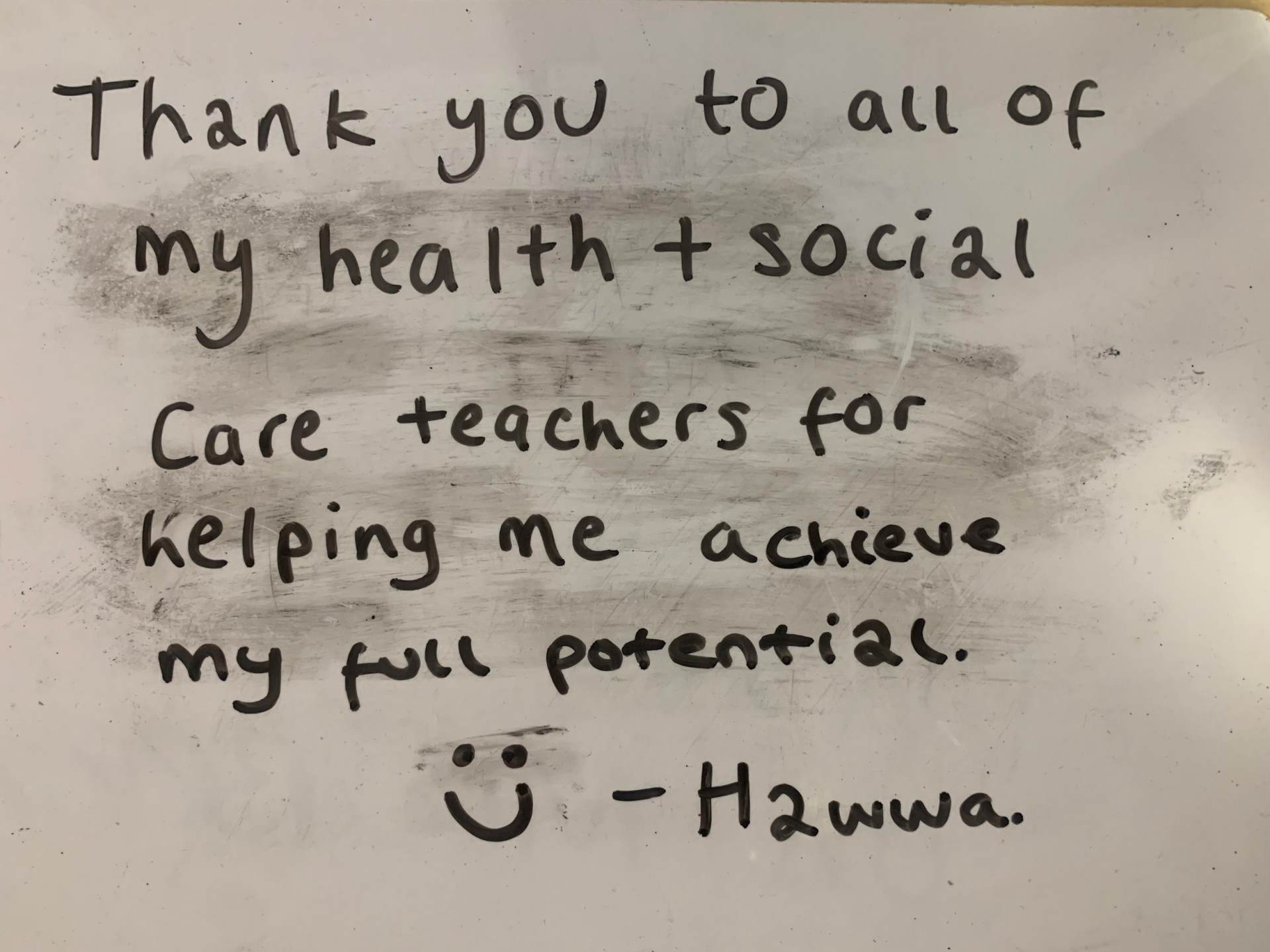 Message from Hawwa to BGGS staff